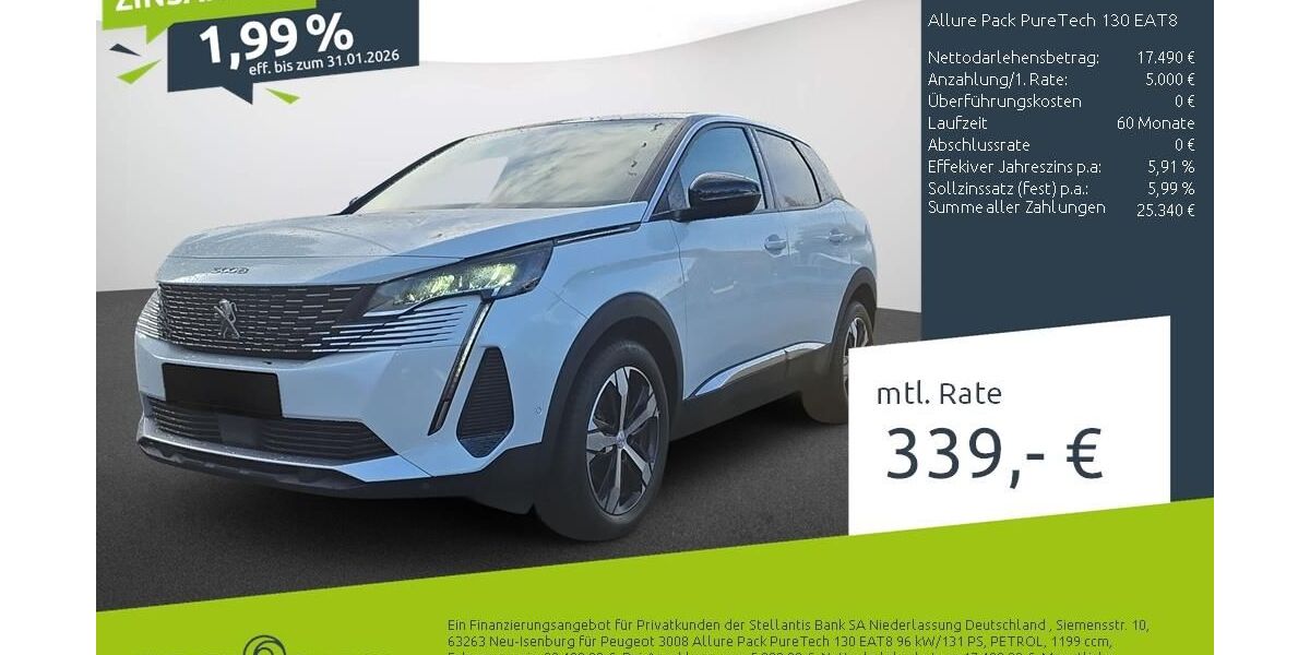 Peugeot 3008 27.315 km 21.699 &euro; Borken 46325