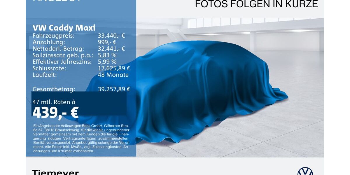 VW Caddy Maxi 48.630 km 33.440 &euro; Recklinghausen 45663