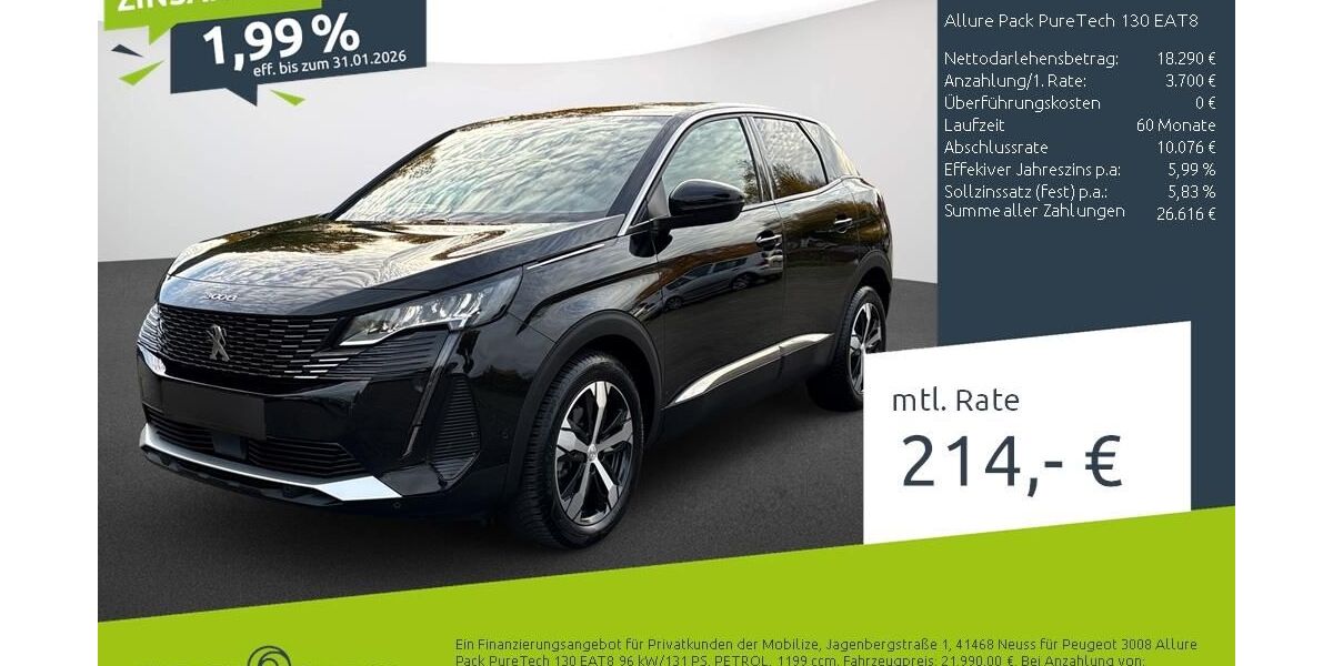 Peugeot 3008 24.732 km 21.490 &euro; Borken 46325