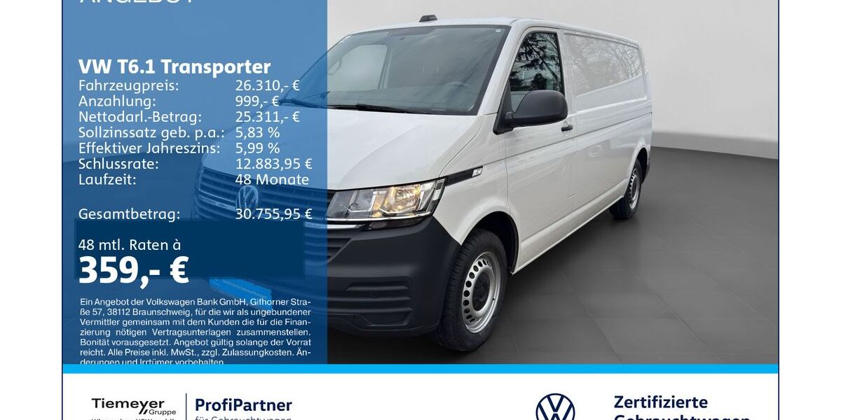 VW T6 Transporter 102.794 km 26.310 &euro; Recklinghausen 45663
