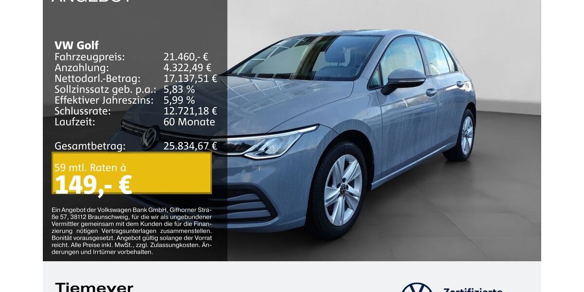 VW Golf 34.857 km 21.460 &euro; Bochum 44892